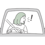 わき見運転（女性）のイラスト