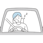 居眠り運転のイラスト
