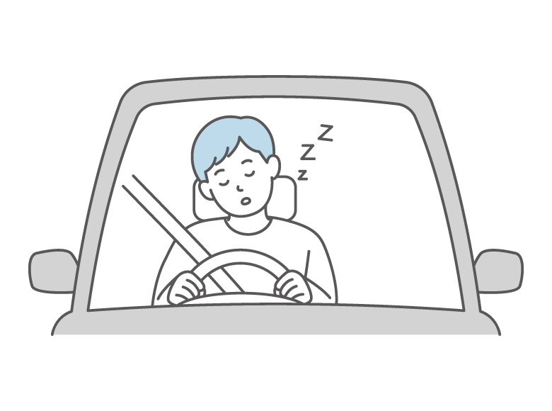 居眠り運転のイラスト