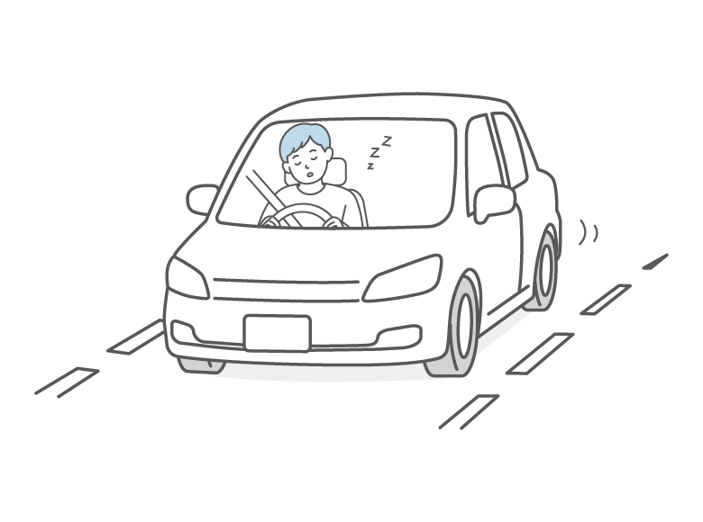 居眠り運転／マイクロスリープのイラスト