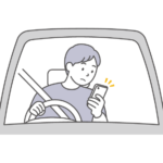 ながら運転のイラスト