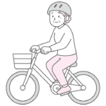 自転車に乗る年配女性のイラスト