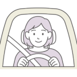 車を運転する女性のイラスト