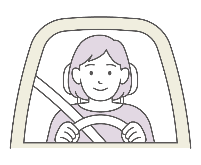 車を運転する女性のイラスト