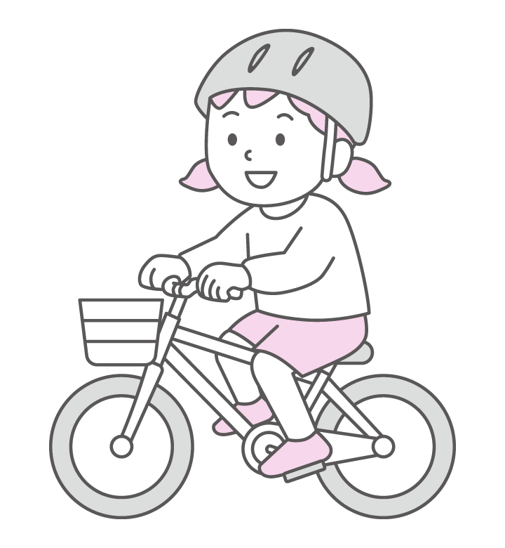 自転車に乗る女の子のイラスト