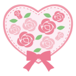 ラブリーなハートと薔薇のイラスト
