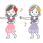 フラダンスをする女性たちのイラスト