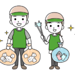 ゴミ拾いボランティアさんのイラスト