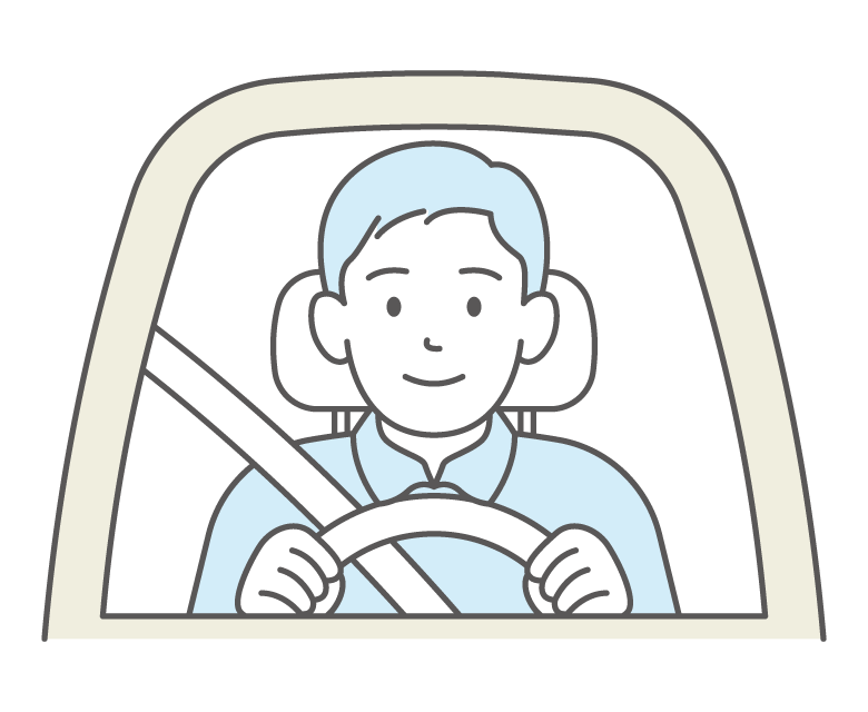 車を運転する男性のイラスト