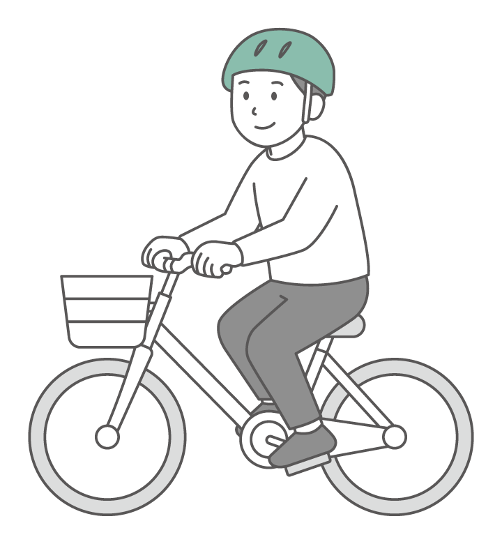 自転車に乗る男性のイラスト
