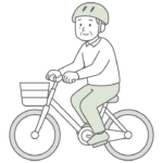 自転車に乗る年配男性のイラスト