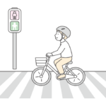 横断歩道を自転車で走るイラスト