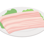 スライスした豚バラのイラスト