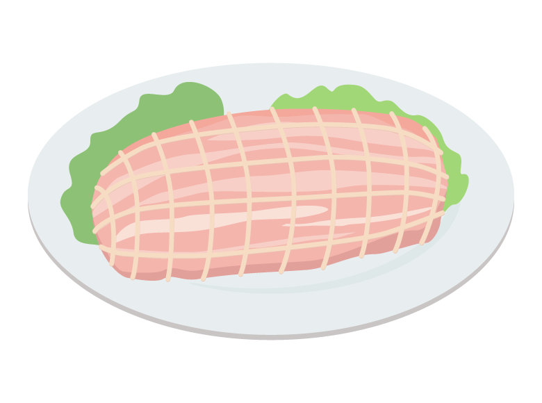 焼豚用ブロックのイラスト