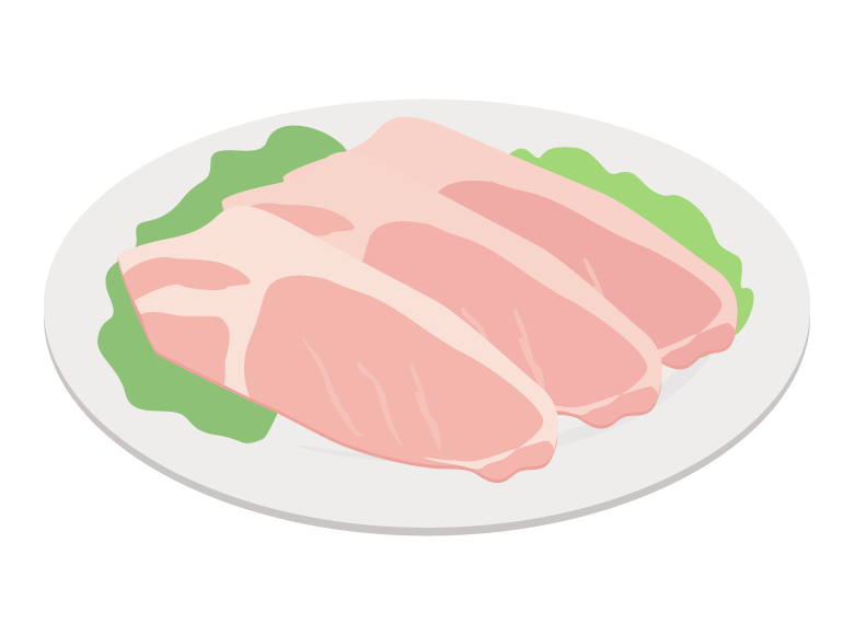 薄切り豚ロースのイラスト