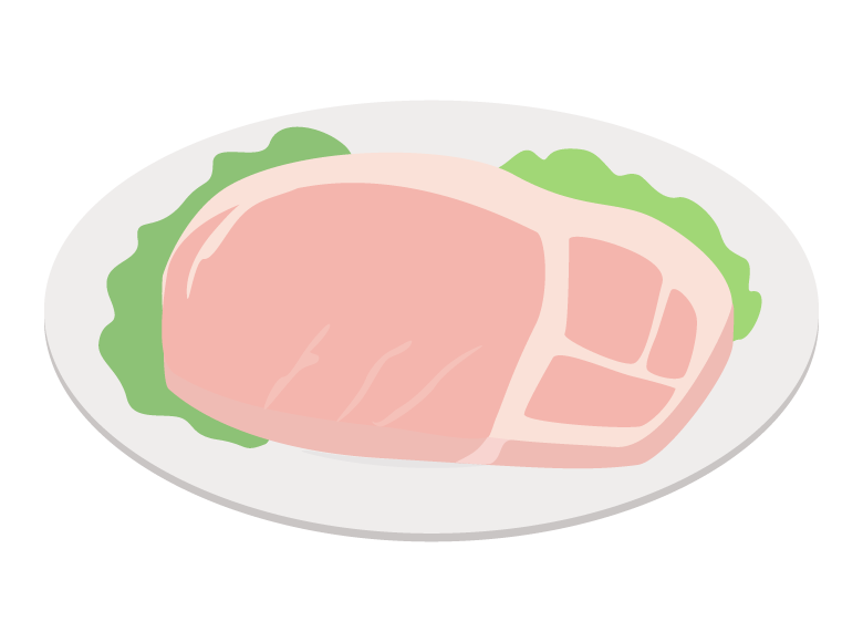 厚切り豚ロースのイラスト
