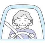 車を運転する年配女性のイラスト