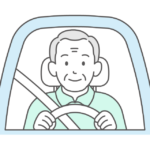 車を運転する年配男性のイラスト
