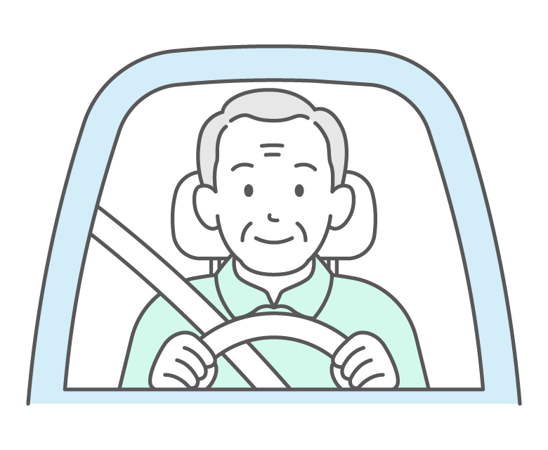 車を運転する年配男性のイラスト