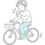 自転車のながらスマホのイラスト