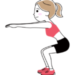 スクワット運動のイラスト