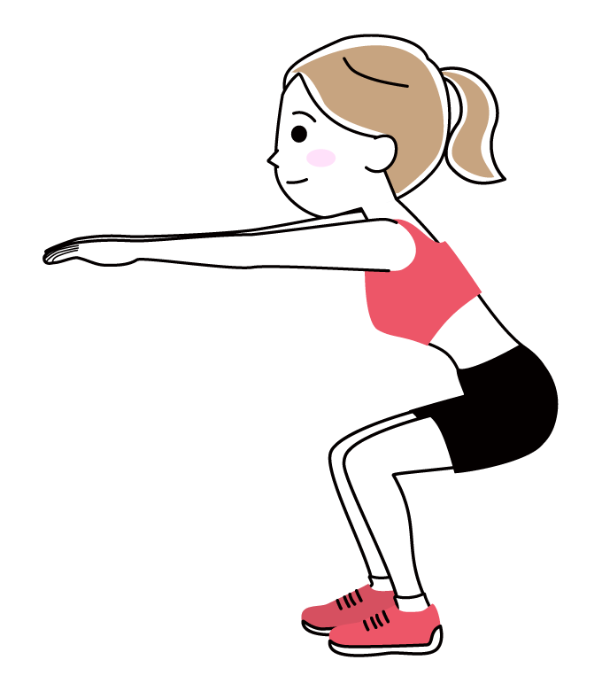 スクワット運動のイラスト