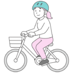 自転車に乗る女性のイラスト