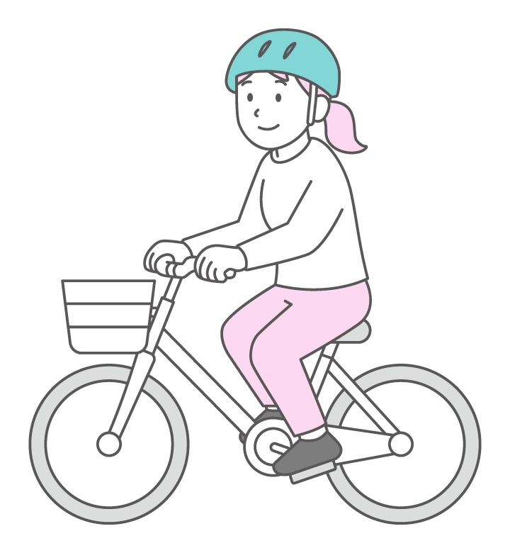 自転車に乗る女性のイラスト