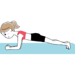 プランクをする女性のイラスト