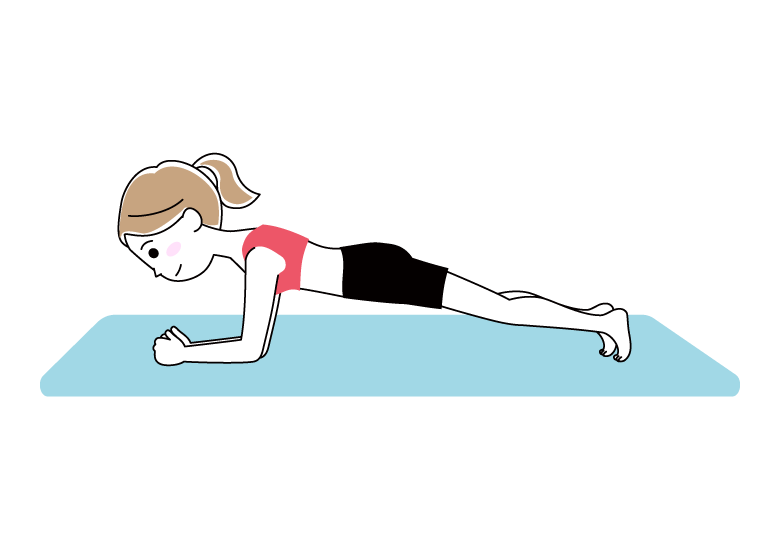 プランクをする女性のイラスト