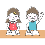 勉強する子どもたちのイラスト
