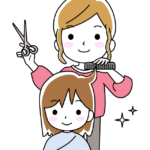 子どものヘアカットのイラスト