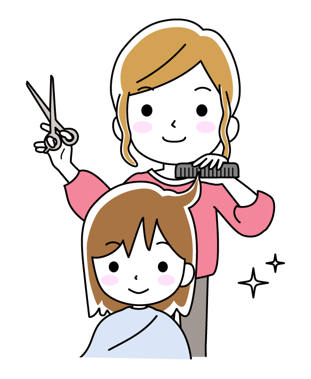 子どものヘアカットのイラスト