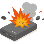 モバイルバッテリーの爆発のイラスト