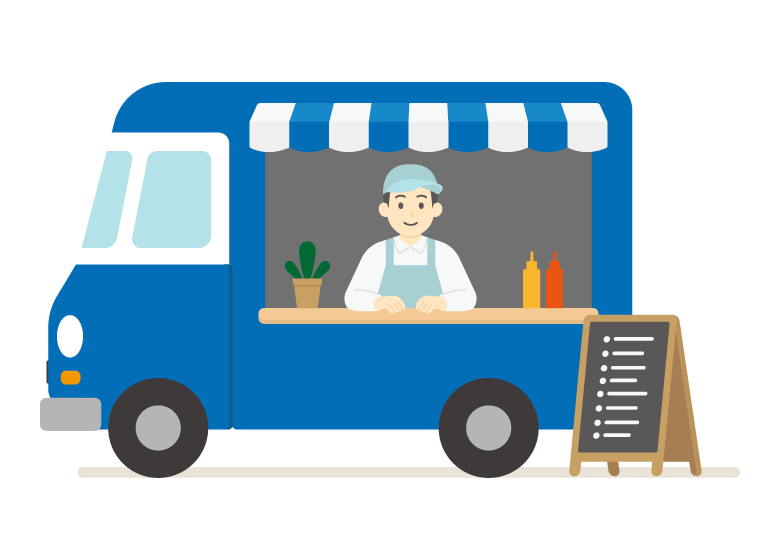 移動販売車／キッチンカーのイラスト