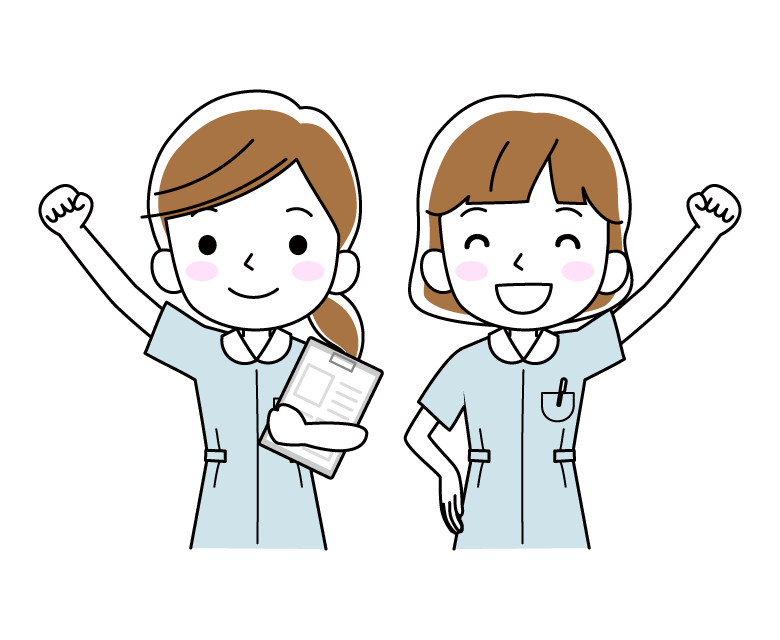 笑顔の二人の看護師さんのイラスト