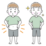 男性のダイエット成功のイメージイラスト