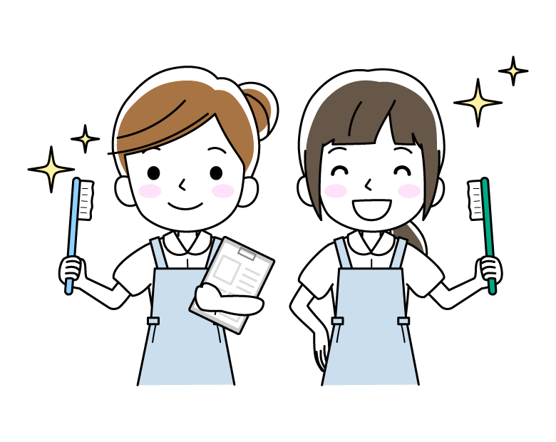 二人の歯科衛生士さんのイラスト
