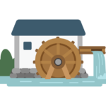 水車小屋のイラスト