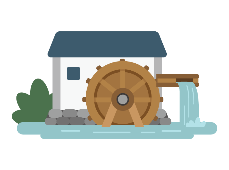 水車小屋のイラスト