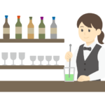 バーテンダー（女性）のイラスト