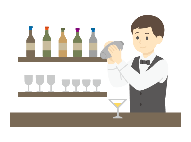 バーテンダー（男性）のイラスト