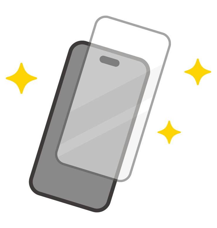 スマホの保護フィルム交換のイラスト